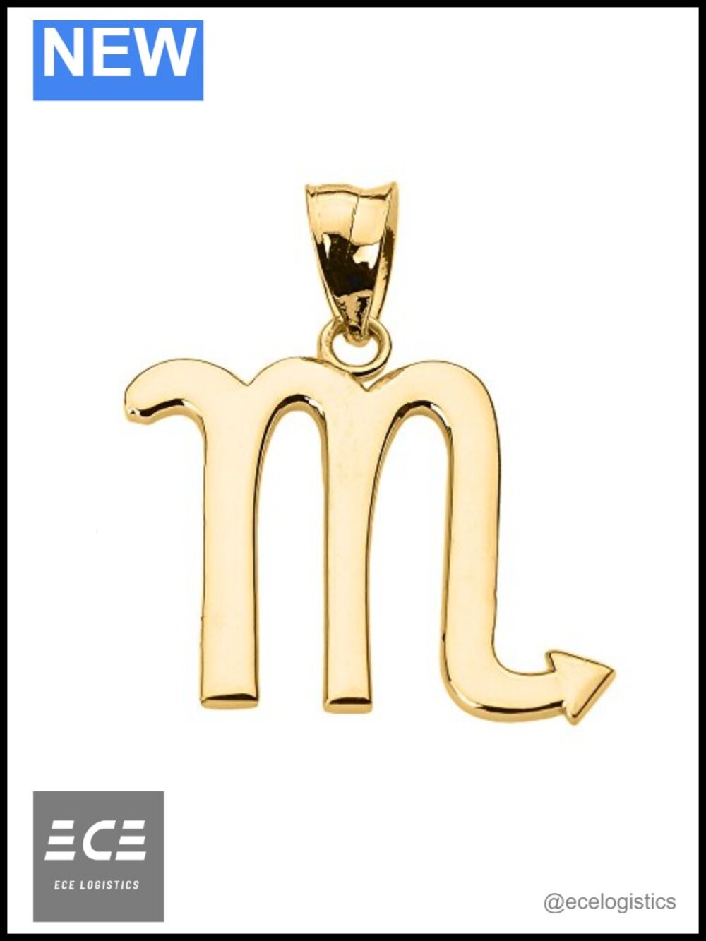 10K Yellow Gold Scorpio Zodiac Charm Pendant
